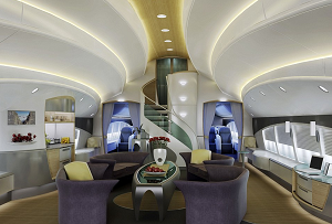 Дизайн интерьера в Боинг 747-8I vip
